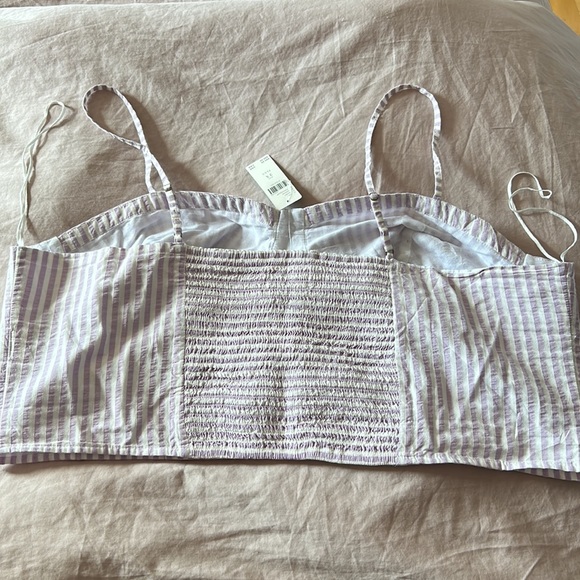 By Anthropologie purple/white stripe bustier top - Picture 5 of 6